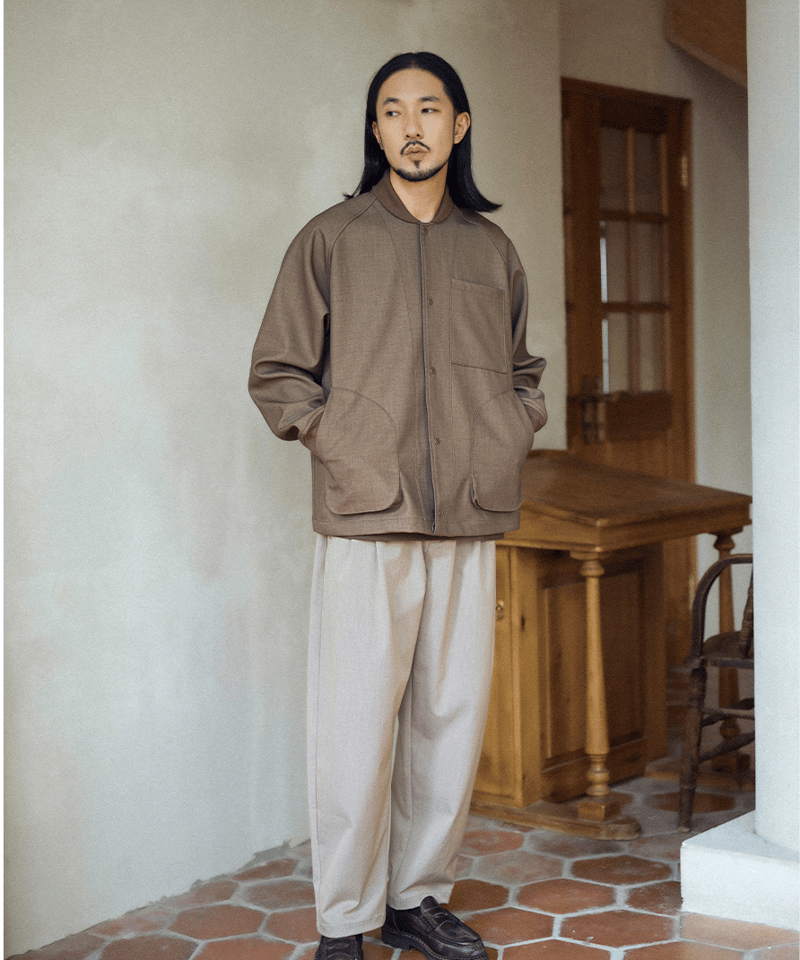 TR/Wool Coach Jacket-Copper Brown | MIZUTOKI TR/Wool Coach Jacket-Copper Brown | MIZUTOKI