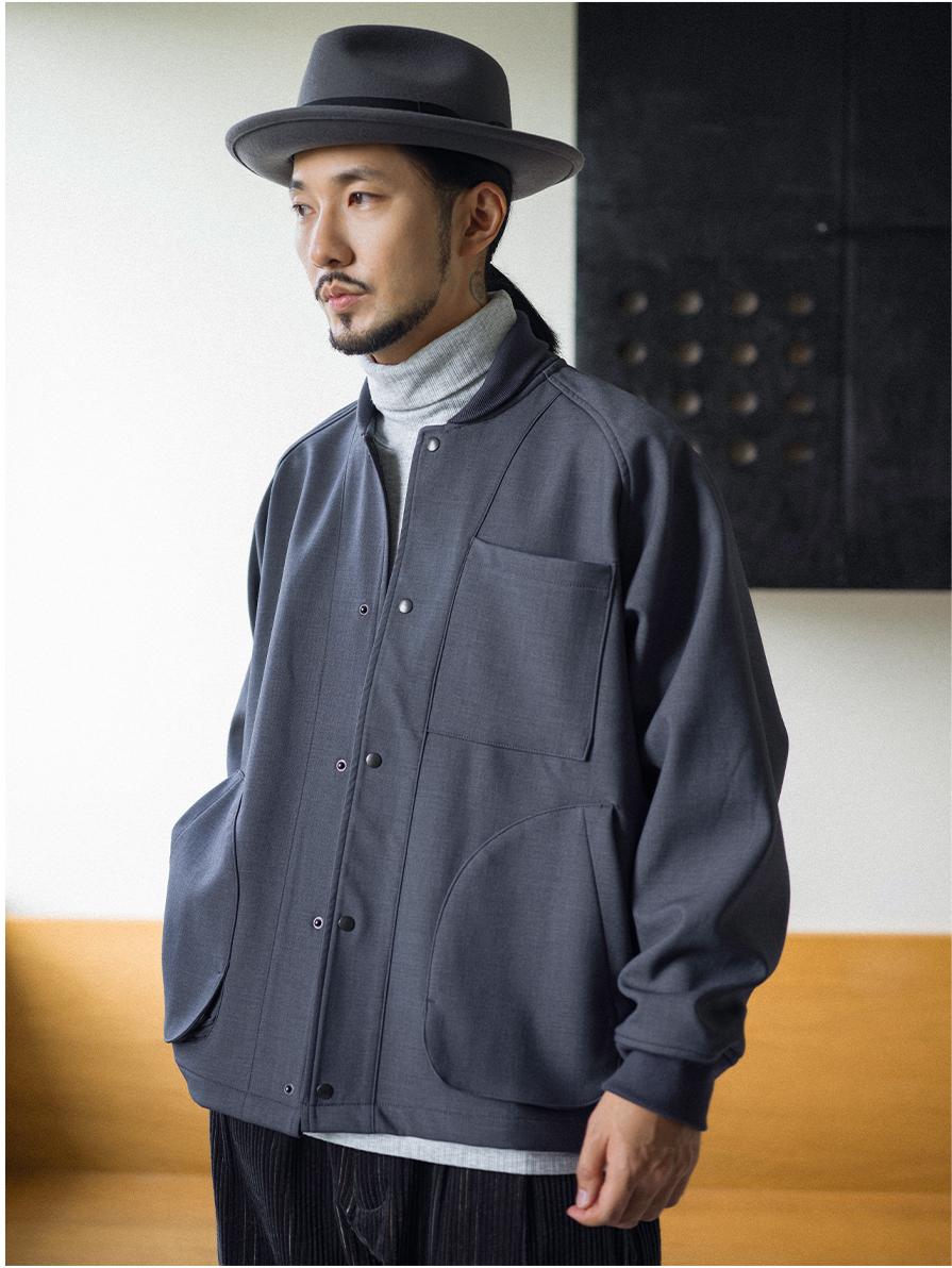 TR/Wool Coach Jacket-Sunset Grey | MIZUTOKI