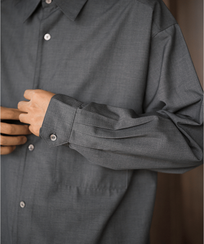 Side Slit Shirt-Green | MIZUTOKI