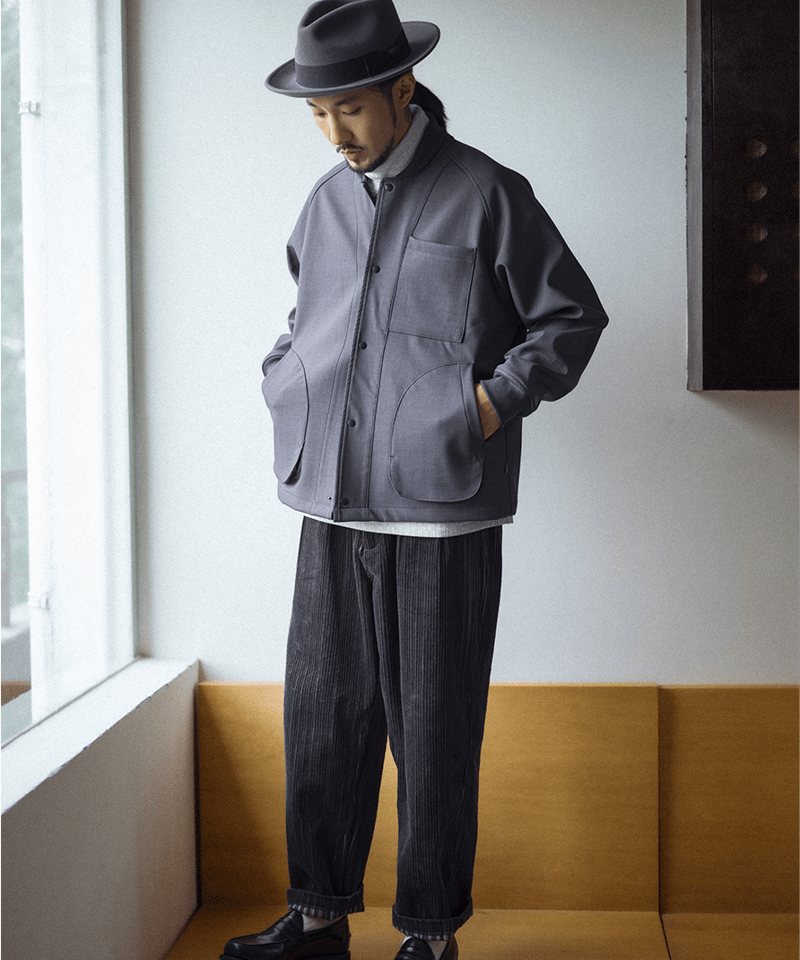 TR/Wool Coach Jacket-Sunset Grey | MIZUTOKI TR/Wool Coach Jacket-Sunset Grey | MIZUTOKI