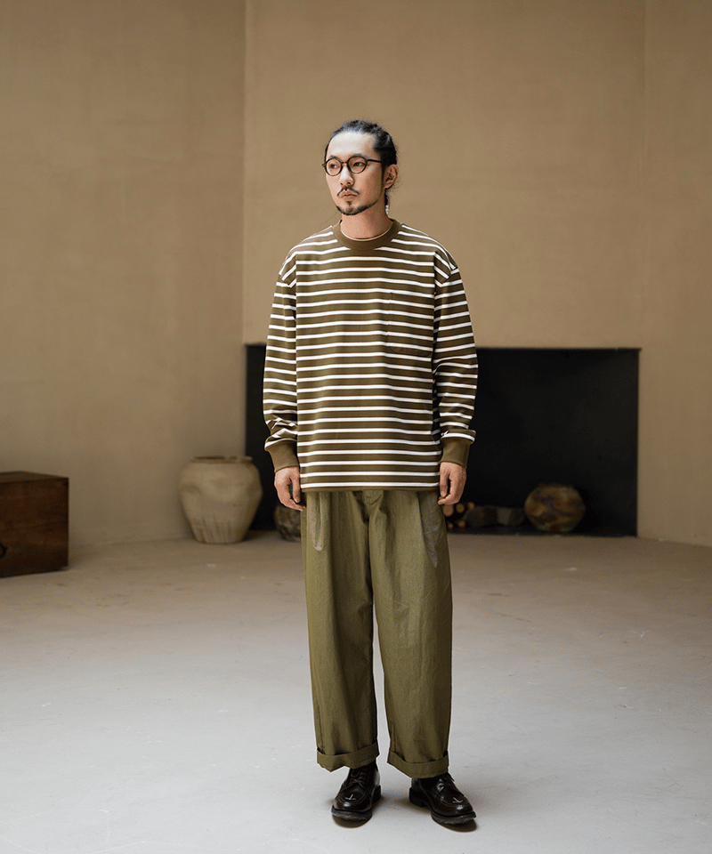 Border Pocket Sweatshirt-Ginger x Apricot | MIZ