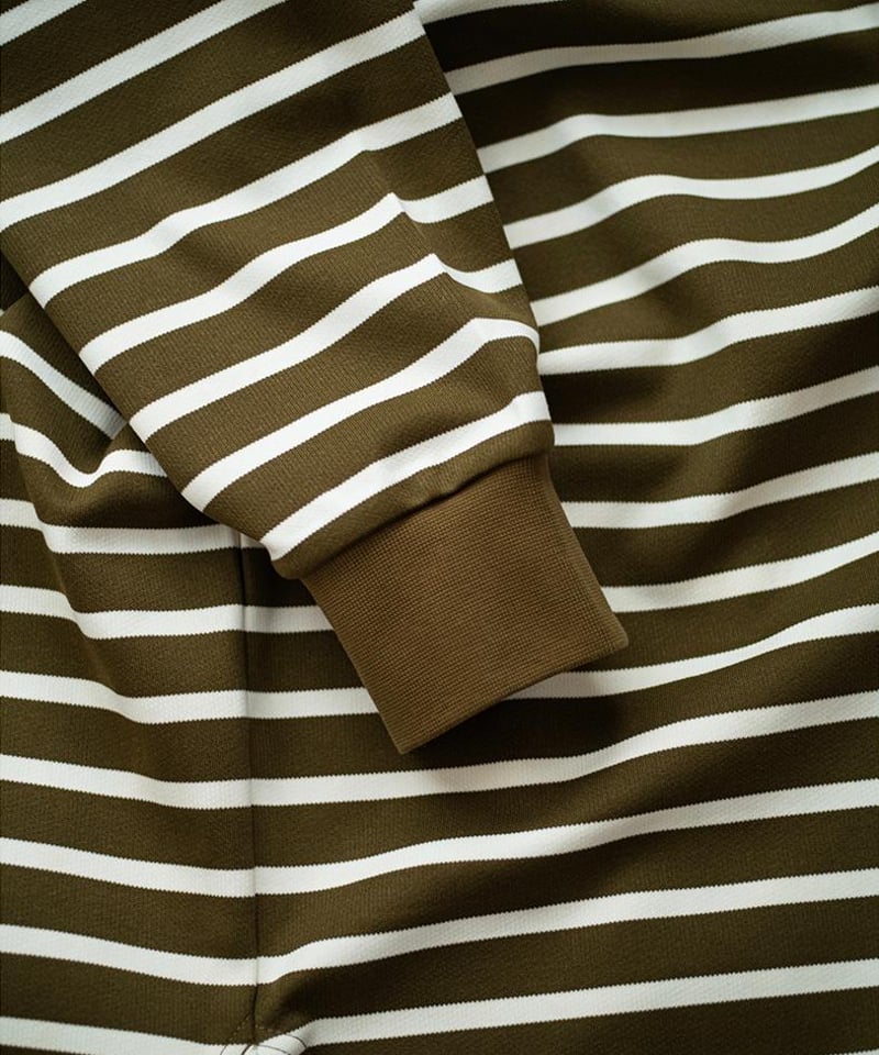 トップス border sweater with pocket Border Pocket Sweatshirt-Ginger x Apricot | MIZ