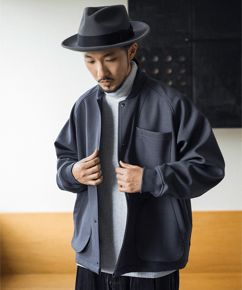 TR/Wool Coach Jacket-Sunset Grey | MIZUTOKI TR/Wool Coach Jacket-Sunset Grey | MIZUTOKI