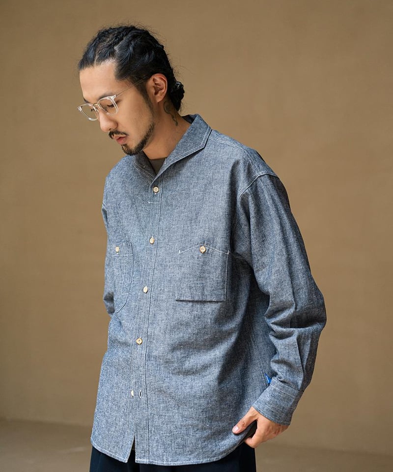 Sequel OXFORD FLYFRONT SHIRT ブルー Mサイズ OXFORD FLYFRONT SHIRT – TIME AFTER TIME