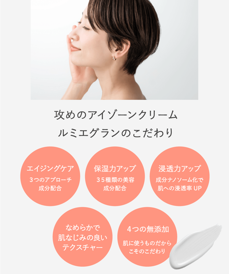 朝晩兼用】アイクリームおすすめ ルミエグラン 見た目印象を変える！目