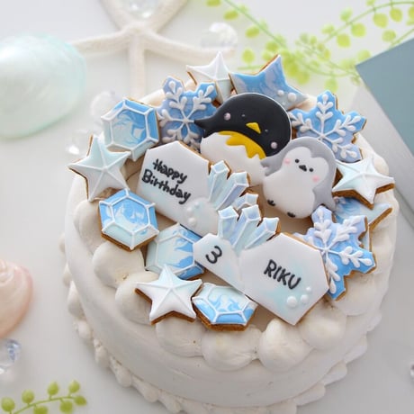 【アイシングクッキー】　ペンギン　動物　海　誕生日