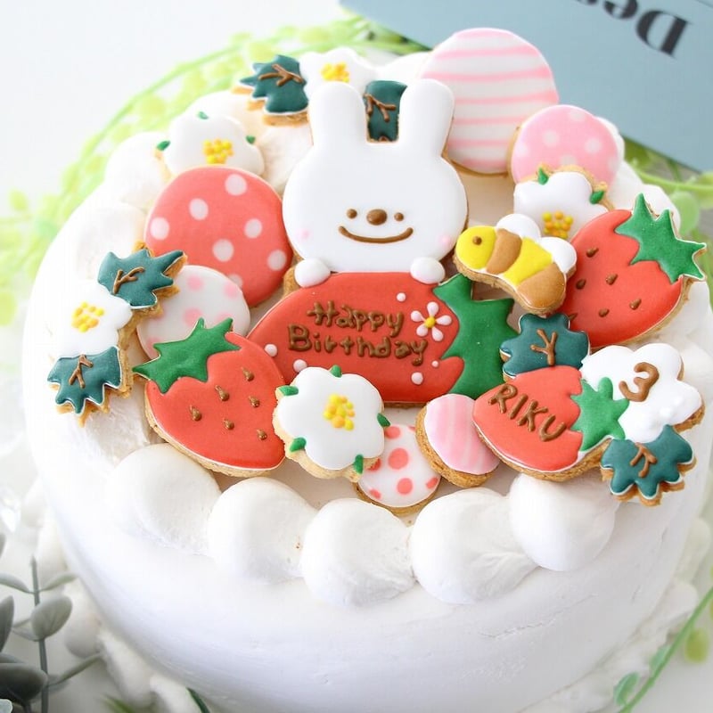 アイシングクッキーセット 【いちごうさぎ】 | お誕生日アイシング