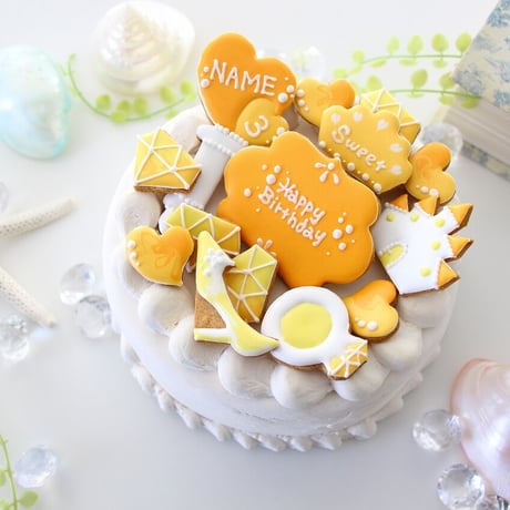 【アイシングクッキー】　誕生日　プリンセス　黄色