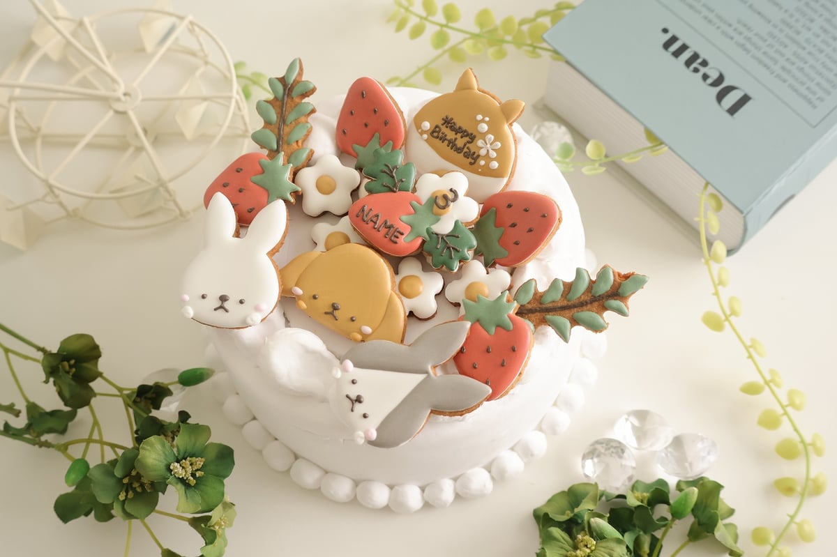 アイシングクッキー】 うさぎ いちご 誕生日 プレゼント クッキー | お