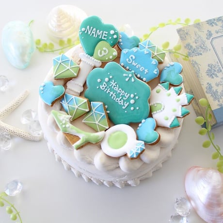 【アイシングクッキー】　誕生日　プリンセス　緑