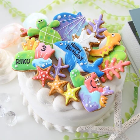 【アイシングクッキー】　誕生日　海の生き物　マリン　夏