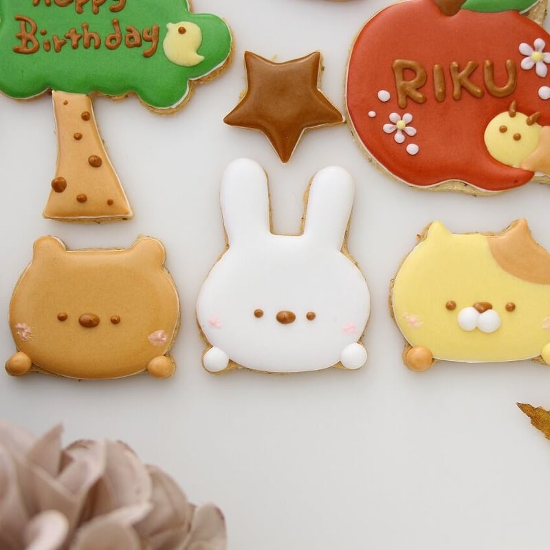 アイシングクッキー】 誕生日 うさぎ ねこ くま | お誕生日