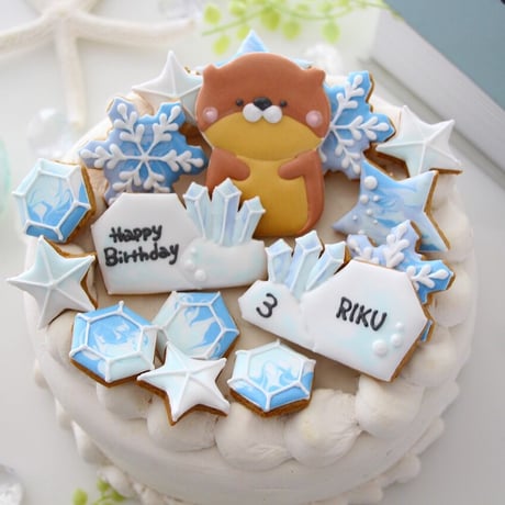 【アイシングクッキー】　カワウソ　動物　海　誕生日