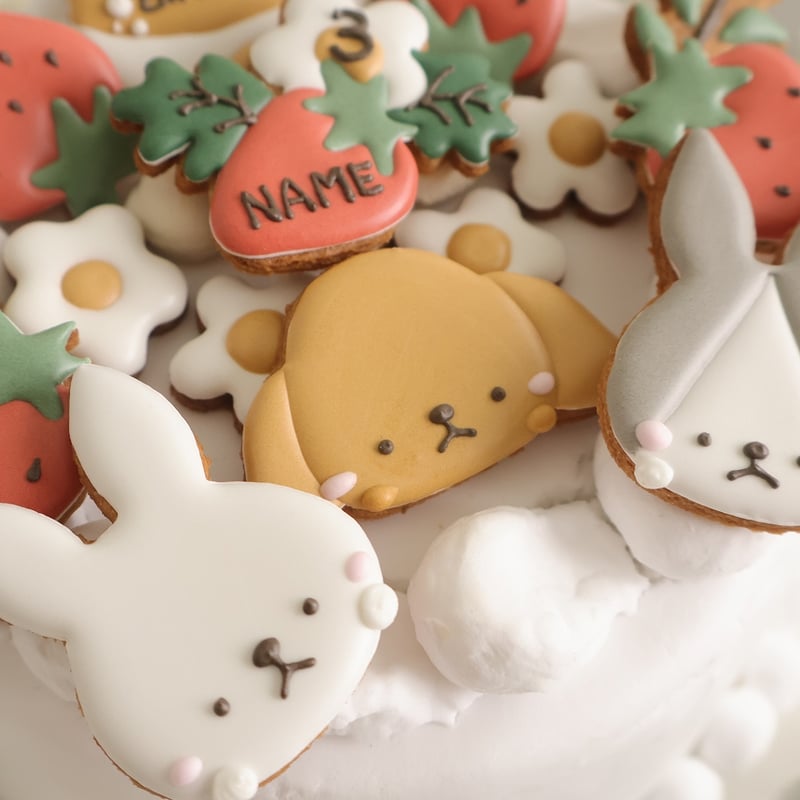 アイシングクッキー】 うさぎ いちご 誕生日 プレゼント クッキー | お