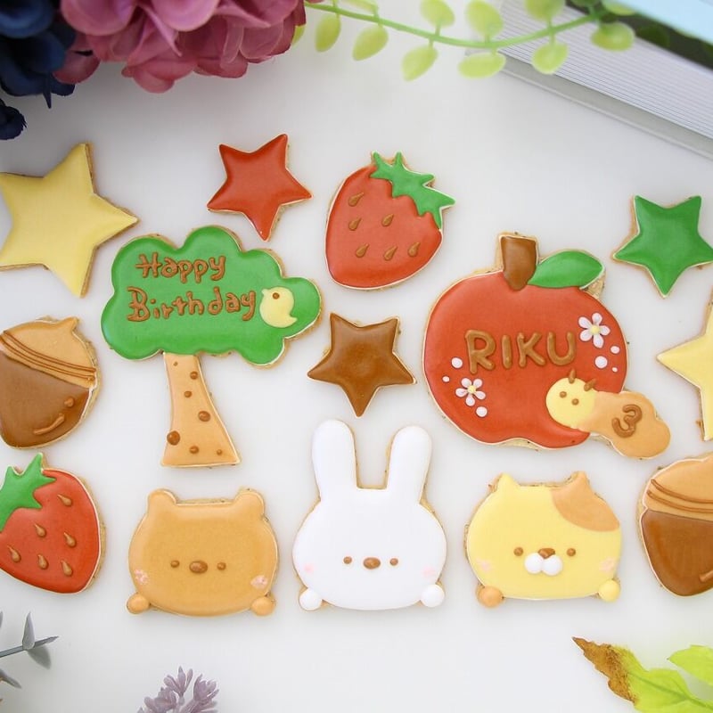 アイシングクッキー】 誕生日 うさぎ ねこ くま | お誕生日
