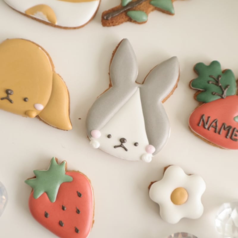 アイシングクッキー】 うさぎ いちご 誕生日 プレゼント クッキー | お