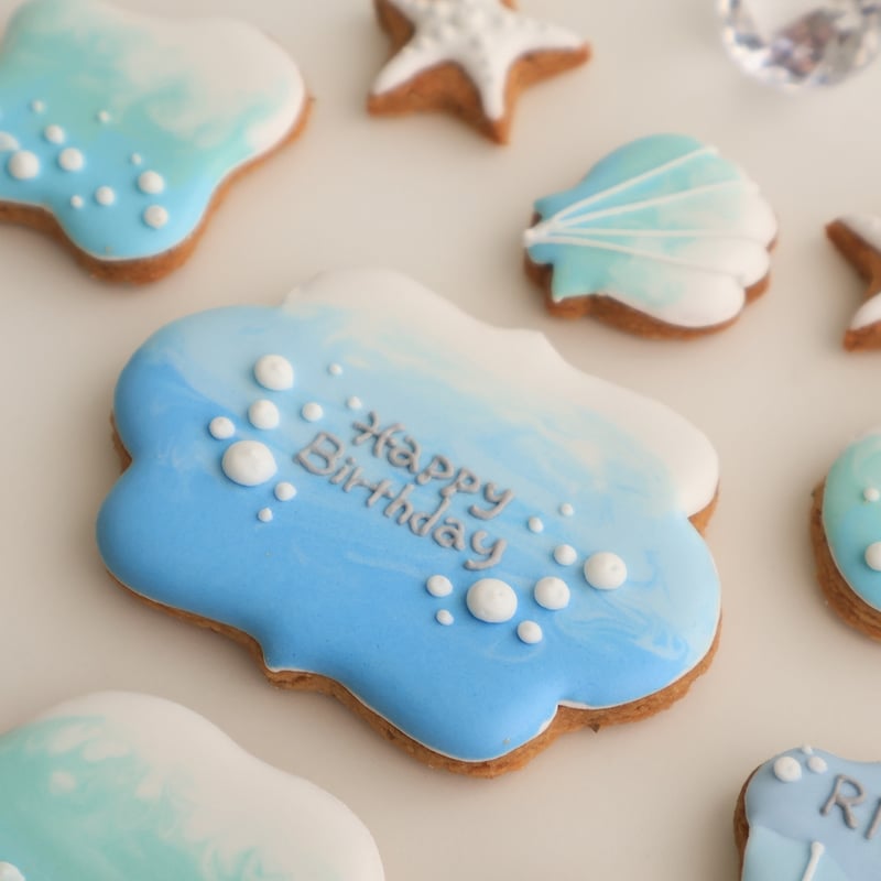 アイシングクッキー】 くらげ 夏 海 青 マリン おしゃれ オーダー 通販