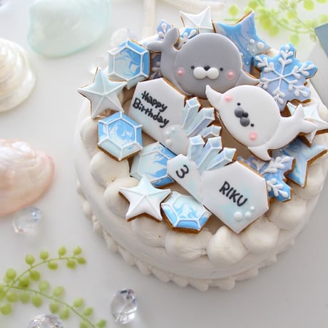 【アイシングクッキー】　アザラシ　動物　海　誕生日