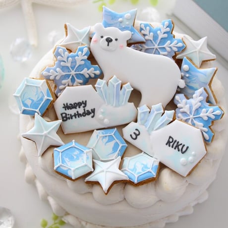 【アイシングクッキー】　しろくま　動物　海　誕生日