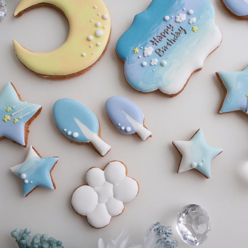 アイシングクッキー】 空 朝焼け 流れ星 誕生日 おしゃれ 人気 