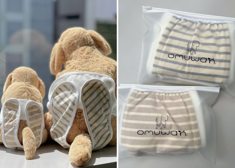 Lサイズセット】おむつカバー＋パッド1枚 グレー <2周年記念限定カラー