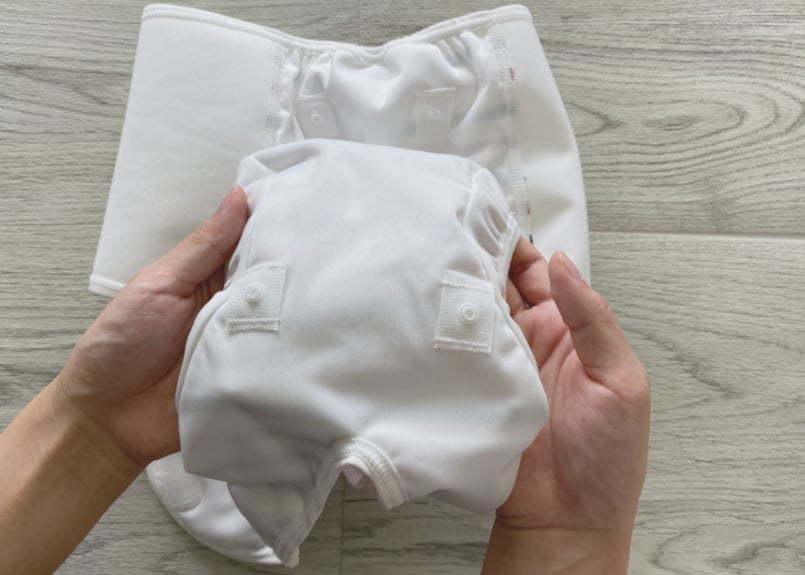 Lサイズ単品】おむつカバー ネイビー×レッド | omuwan｜愛犬のための