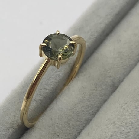 【12月25日迄限定】モルダバイト　K18 　リング モルダバイトK18オリジナルリング5mm9号日本製 | 秘密の石屋