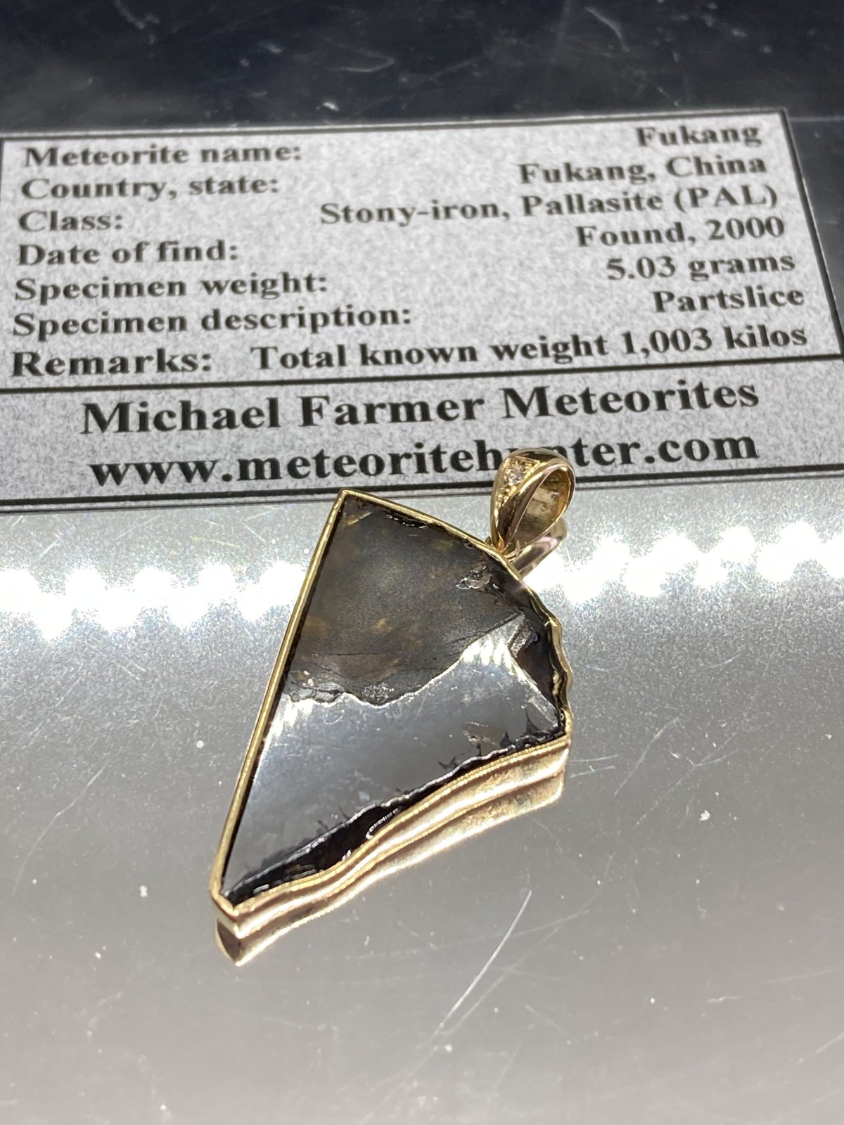 フカン隕石オリジナル18金ペンダント | 秘密の石屋