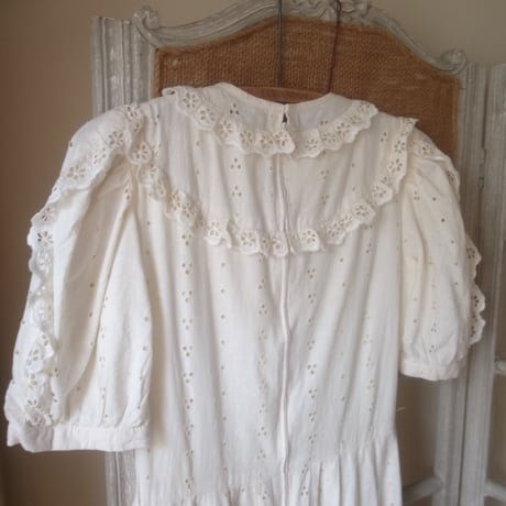 Lace Puff Sleeve Dress / Off White