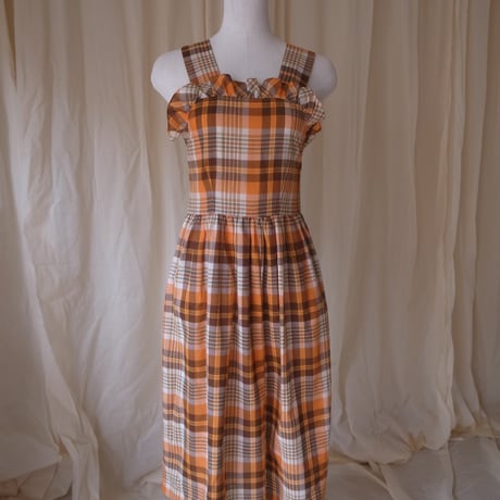 Vintage frills dress / multi color