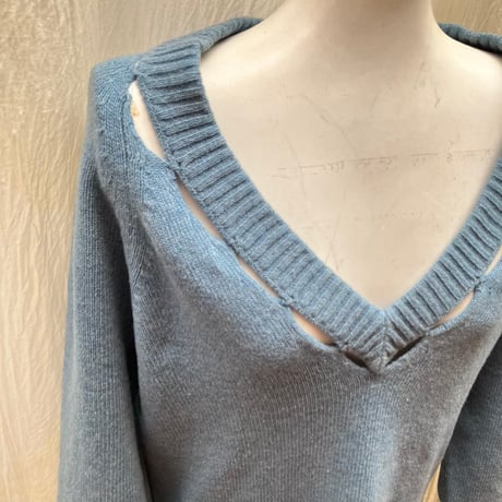 Cut-Out Detail V-Neck Knit Sweater by See By Chloé