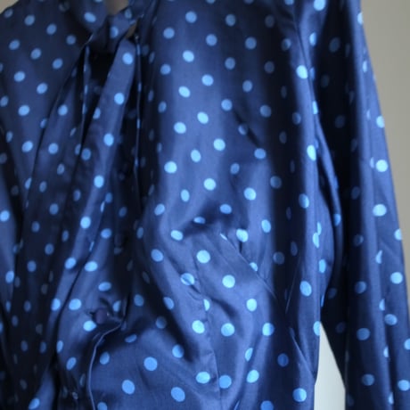 Vintage dot blouse / blue