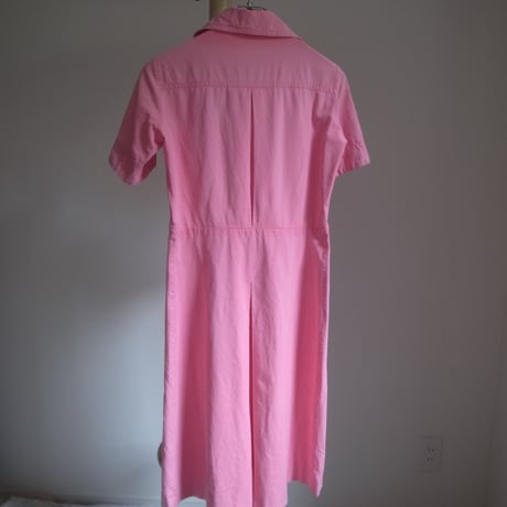 70s Vintage pink shirt dress / Pink