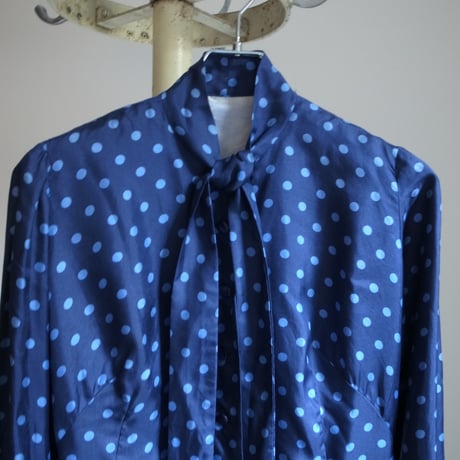 Vintage dot blouse / blue