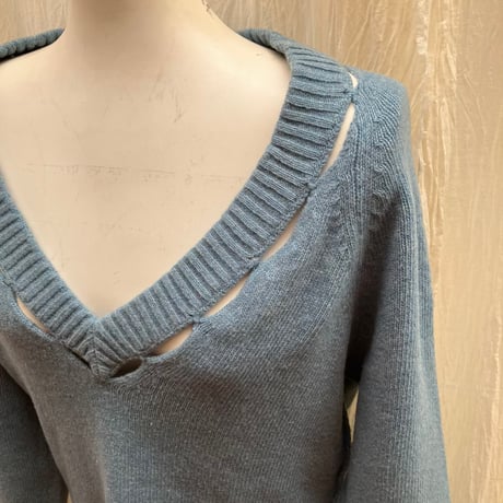 Cut-Out Detail V-Neck Knit Sweater by See By Chloé