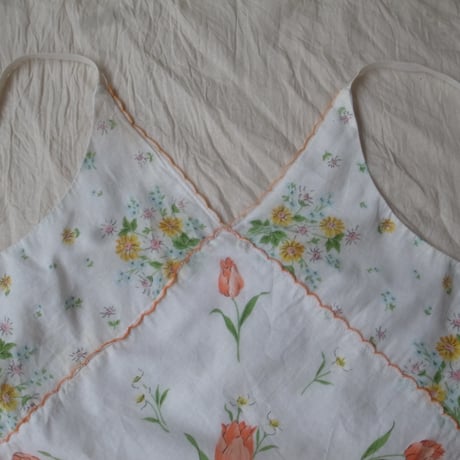 Vintage camisole /white×multi color
