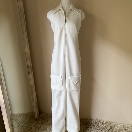 Front Zip Romper / White