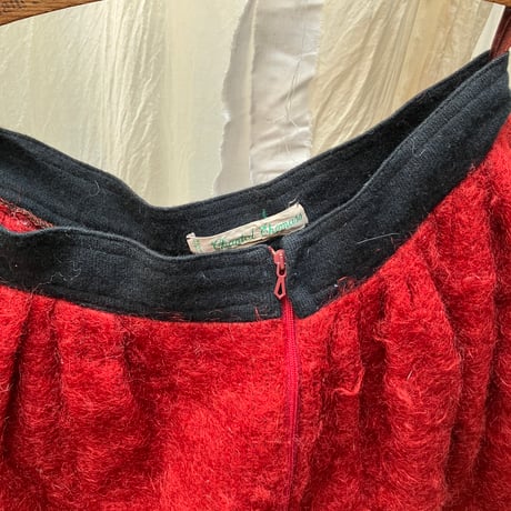 Vintage Wool Pumpkin Pants / Red×Black