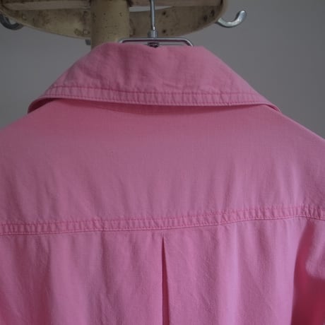70s Vintage pink shirt dress / Pink