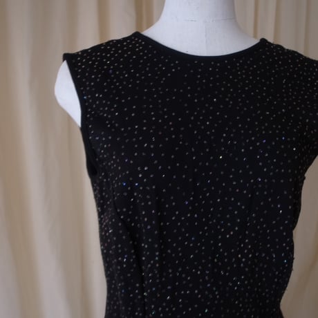 Vintage fur dress /black