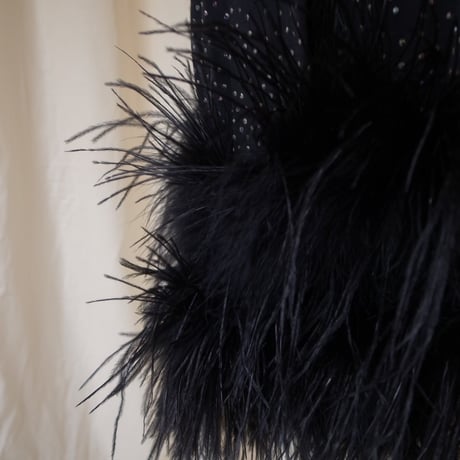 Vintage fur dress /black