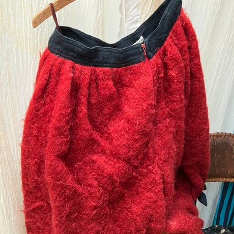 Vintage Wool Pumpkin Pants / Red×Black