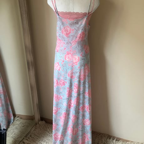 Flower Print Camisole Dress / Pink×Light blue
