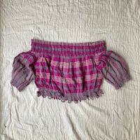 Off shoulder short tops /purple pink