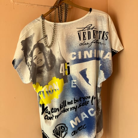 90s Italian Vintage Graphic T-Shirt / White×Multi