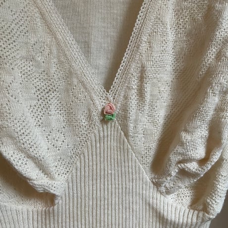 Vintage Knit Mini Dress/Beige