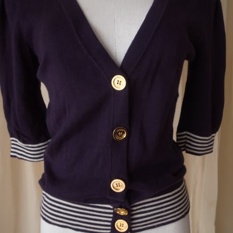 Puff sleeves cardigan /dark blue