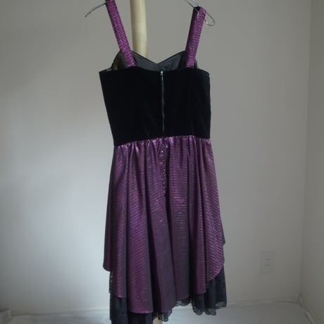 Lame dress / Black × Pink