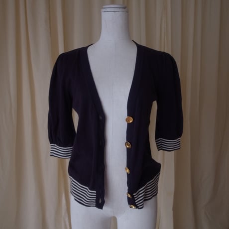 Puff sleeves cardigan /dark blue