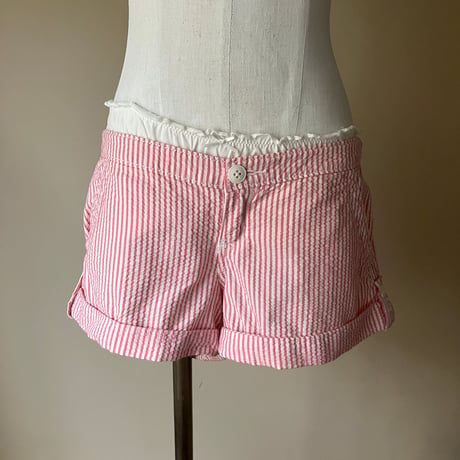 Stripe Short Pants /Pink×White